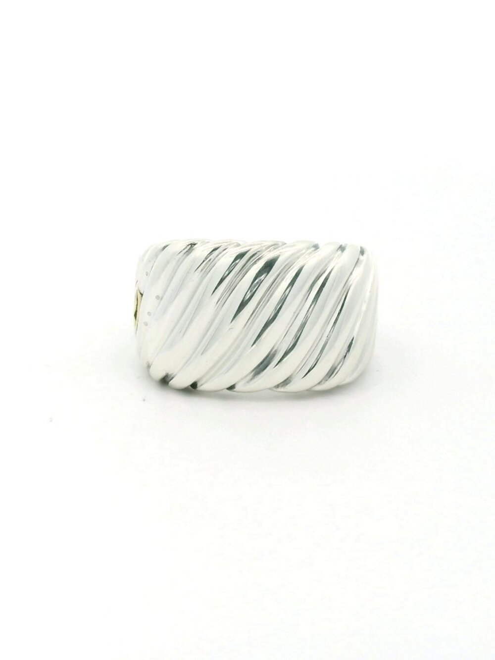 David Yurman Sterling/18K Sculpted Cable Band Ring - Size 6.5